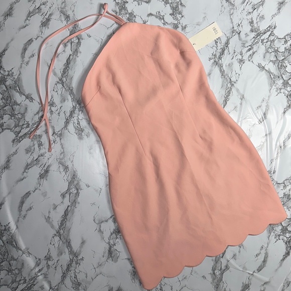 TOBI light pink scalloped hem halter style dress - Picture 1 of 4